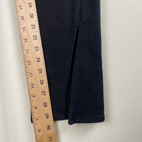 Pistola Teagan Vented Straight Jeans Size 28 Dark Vinyl Black High Rise Slit - Picture 15 of 15